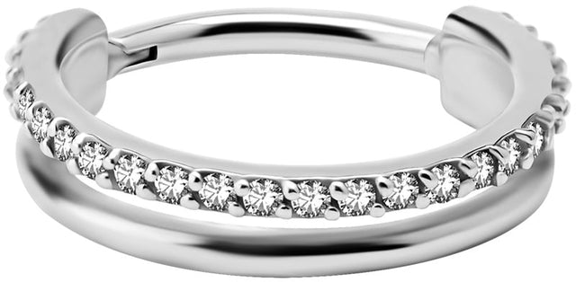 SS 316 HINGED CLICKER 1,2x12mm PREMIUM ZIRCONIA - WH - mod.48