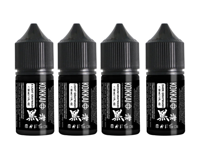 Kokkai Ink Tattoofarbe REACH - Graywash Set (30 ml)