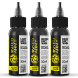 The Inked Army REACH Tattoofarbe - Grey Wash Set 3 pcs (30 ml)
