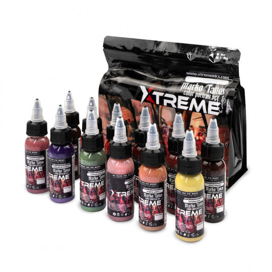 XTreme Ink Tattoofarbe - Marco Tattoo Color Portrait Set (12 x 30 ml)