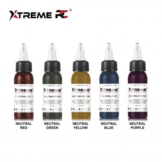 XTreme Ink Tattoofarbe - Neutral Set (5 x 30 ml)