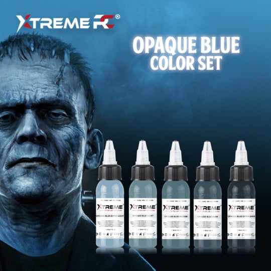 XTreme Ink Tattoofarbe - Opaque Blue Set (5 x 30 ml)