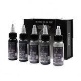 XTreme Ink Tattoofarbe - Suede Erdem Grays Set (5 x 30 ml)