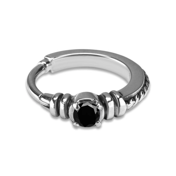 SS 316 HINGED RING W/ZIRCONIA mod.18