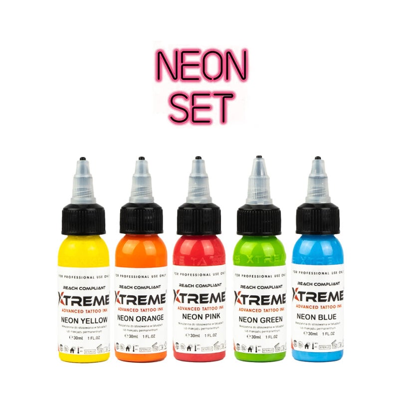 XTreme Ink Tattoofarbe - Neon Set (5 x 30 ml)