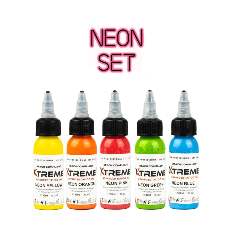 XTreme Ink Tattoofarbe - Neon Set (5 x 30 ml)