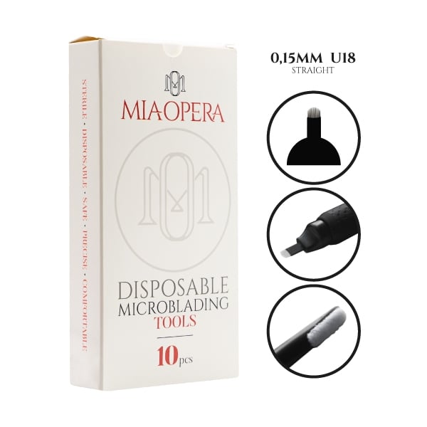 MiaOpera Einweg-MicroBlading-Tools 10 St. - U18 Straight (0,15 mm)