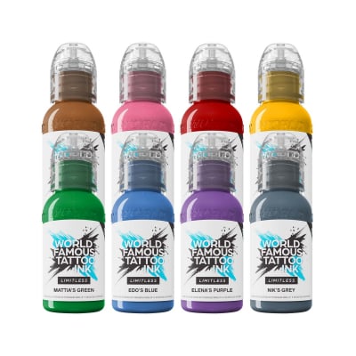 World Famous Limitless Tattoofarbe - The Mambo Destrutturato Family Set (8 x 30 ml)