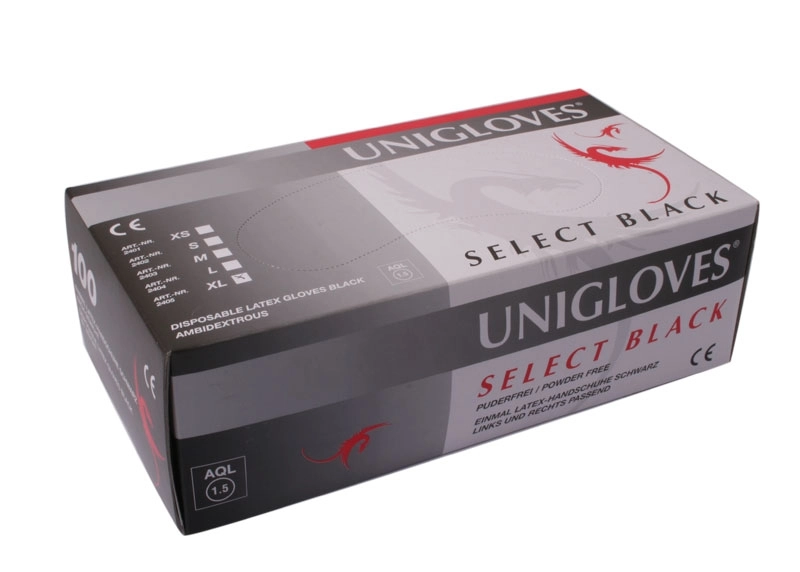 Unigloves Latexhandschuhe Schwarz 100 St.