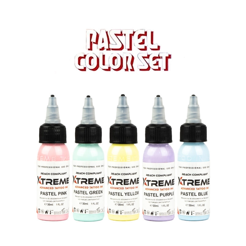 XTreme Ink Tattoofarbe - Pastel Set (5 x 30 ml)