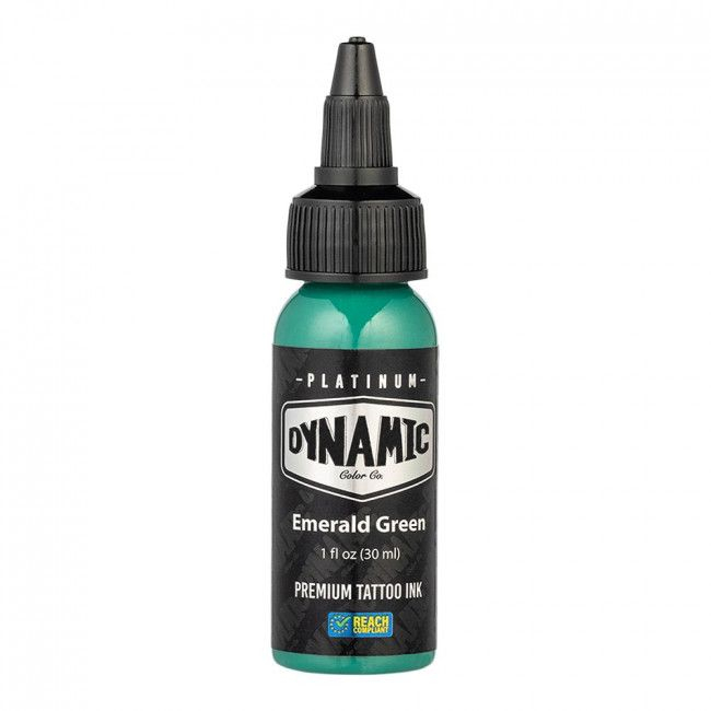 Dynamic Platinum Tattoo Ink - Emerald Green (30 ml) - Reach-konform