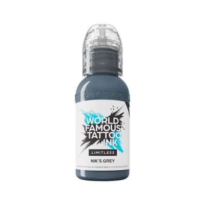 World Famous Limitless Tattoofarbe - Nik's Grey (30 ml)