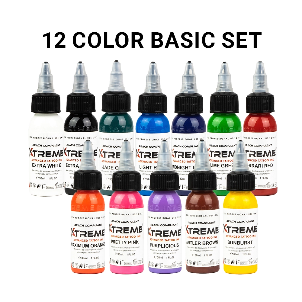 XTreme Ink Tattoofarbe - 12 Color Set (12 x 30 ml)
