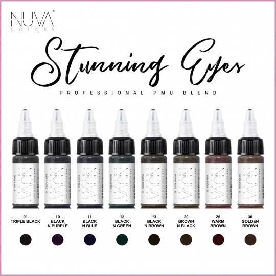 Nuva Colors PMU Pigment Set - Eyeliner Collection (8 x 15 ml)