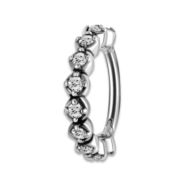 SS 316 HINGED RING W/ZIRCONIA mod.10