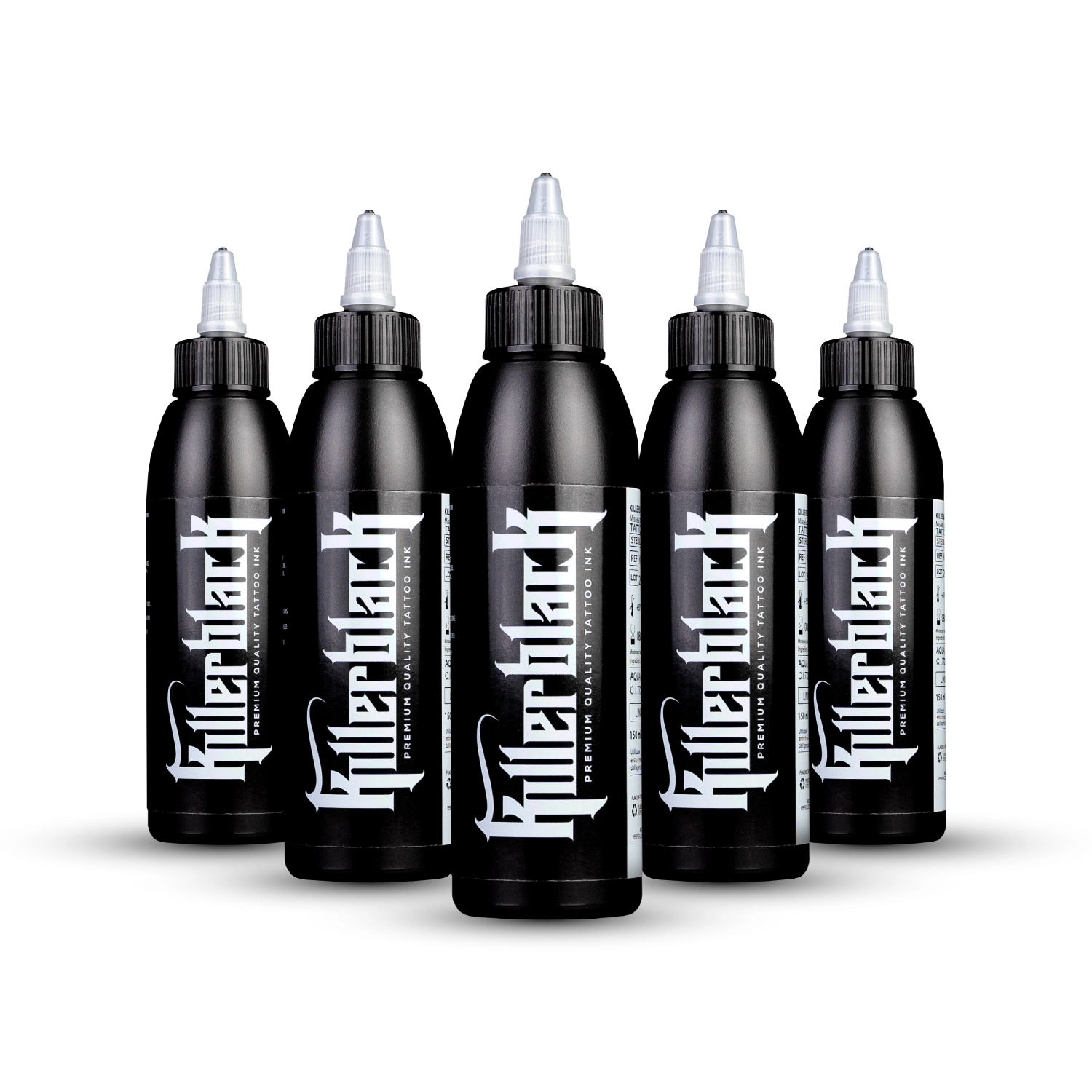 KillerBlack Tattoofarbe - Full Kit (5 x 150ml)