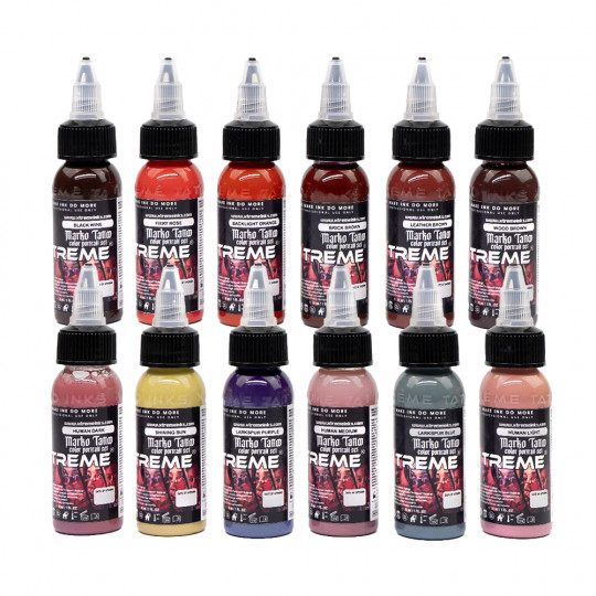 XTreme Ink Tattoofarbe - Marco Tattoo Color Portrait Set (12 x 30 ml)