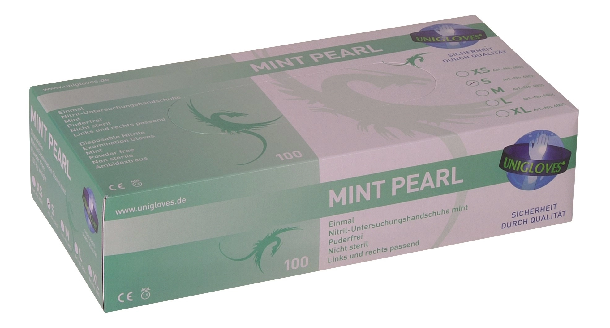 Unigloves Mint Pearl Nitrilhandschuhe