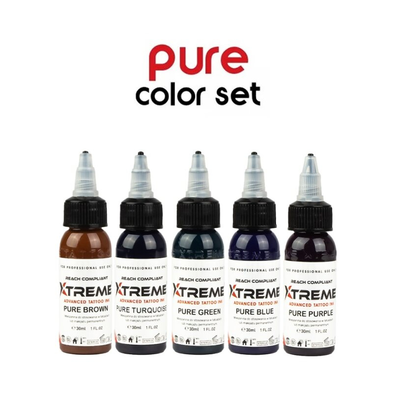 XTreme Ink Tattoofarbe - Pure Color Set (5 x 30 ml)