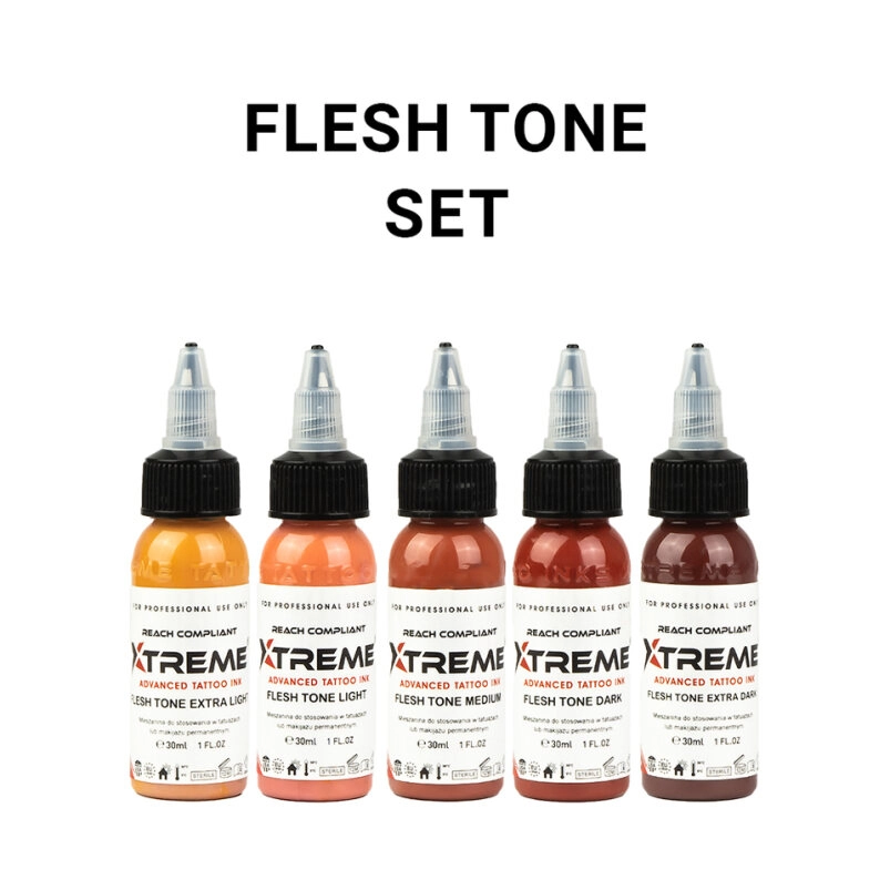 XTreme Ink Tattoofarbe - Flesh Tone Set (5 x 30 ml)