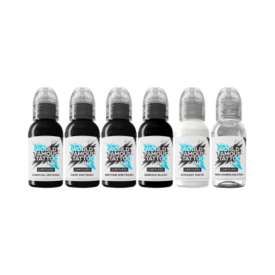 World Famous Limitless Tattoofarbe - Yarson Dark Set (6 x 30ml)