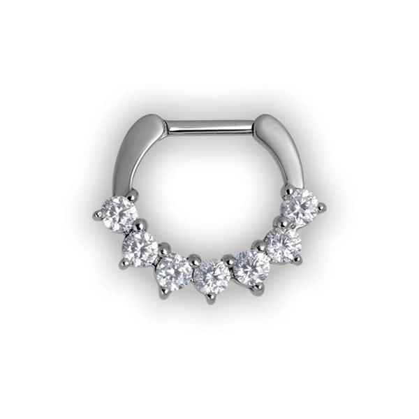 SS 316 JEWELLED SEPTUM CLICKERS SWAROVSKI