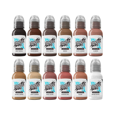 World Famous Limitless Tattoofarbe - Pink Ribbon Set (12 x 30 ml)