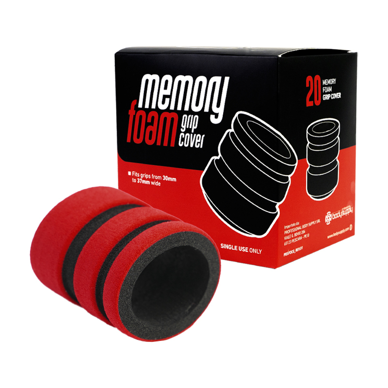 BodySupply Griffstück-Überzüge aus Memory-Schaumstoff - Rot/Schwarz - 20 St.