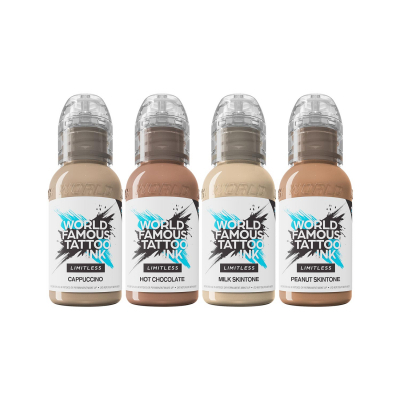 World Famous Limitless Tattoofarbe - Santucci Skin Tone Set (4 x 30 ml)