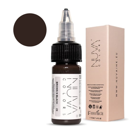 Nuva Colors PMU Pigment - 20 Brown n Black (15 ml)