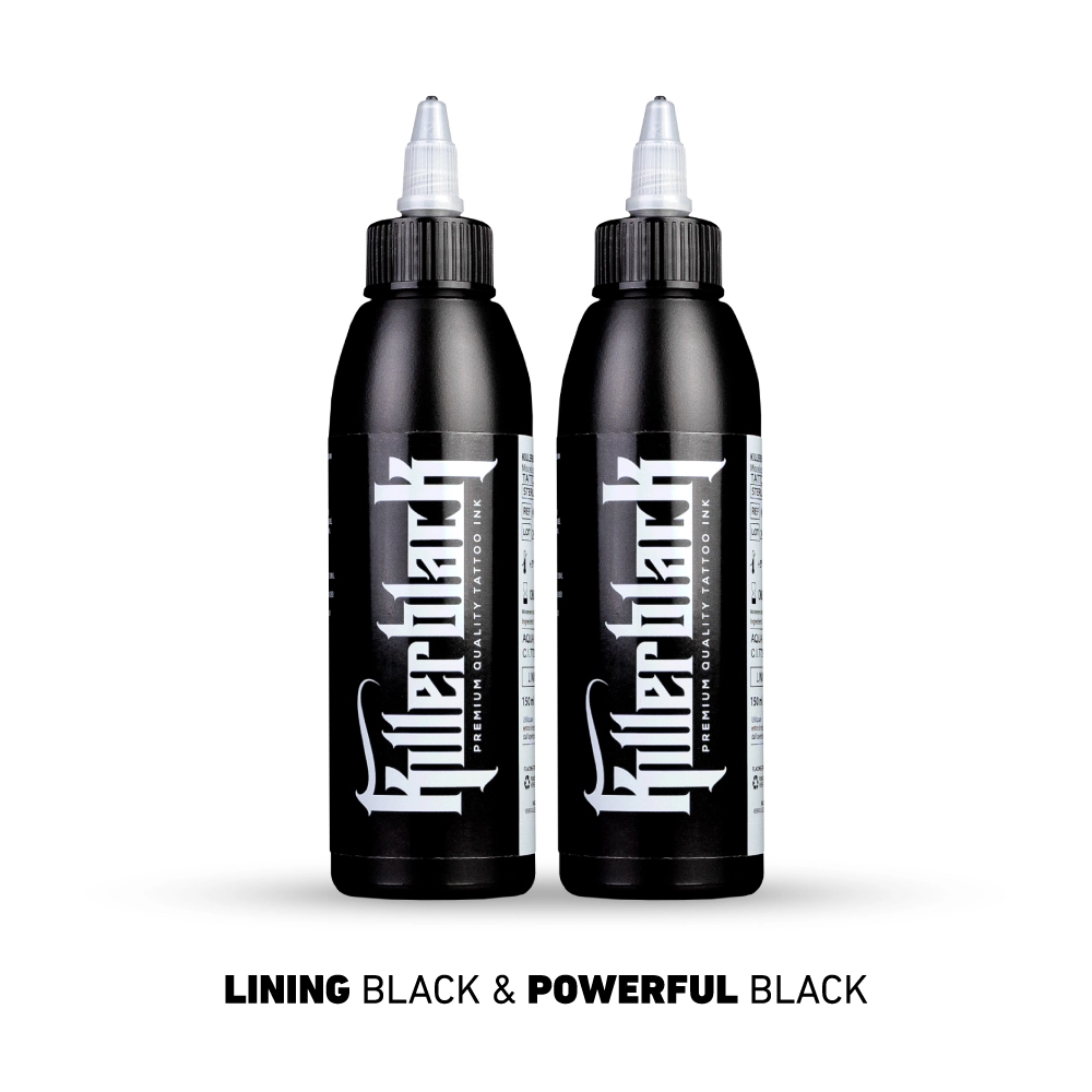Killerblack Tattoo Ink - Lining Black + Powerful Black (2 x 150 ml) - Europa