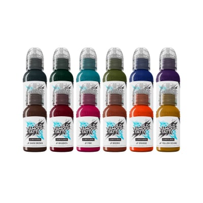 World Famous Limitless Tattoofarbe - Jay Freestyle Set (12 × 30 ml)