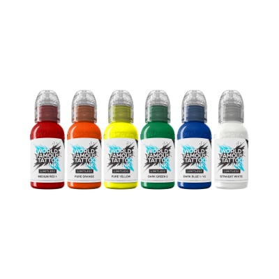 World Famous Limitless Tattoofarbe - Simple Set (6 x 30 ml)