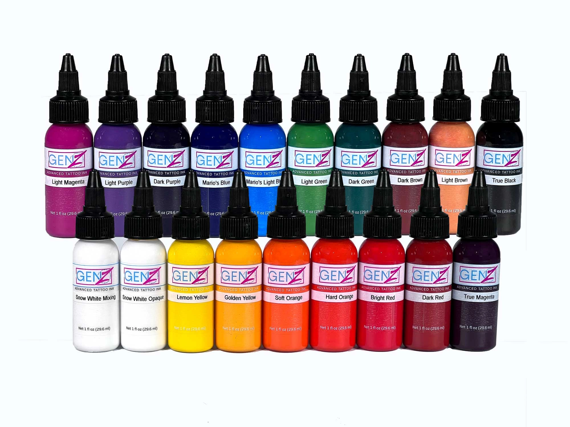 Intenze Ink Tattoofarbe REACH - 19 Color Set (19 x 30 ml)