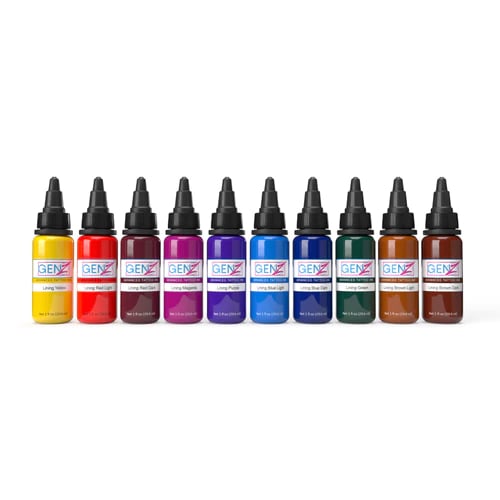 Intenze Ink Tattoofarbe REACH - Lining Set (10 x 30 ml)